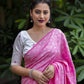 Pink Poly Georgette Woven Design Saree with Unstitched Blouse - Hiral Fashion | Swadesiicart