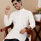 White Viscose Designer Chikankari Embroidery Work Men's Kurta - Mahotsav | Swadesiicart
