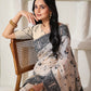 Shree Shyam Fashion Linen Cotton Black & Cream Saree