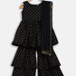 Ahalyaa Black Cotton Gold Print Kids Kurta Sharara Sets For Girls | Swadesiicart