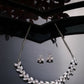 NVR Women Silver-Plated American Diamond Jewellery Set Necklace & Earrings | Swadesiicart
