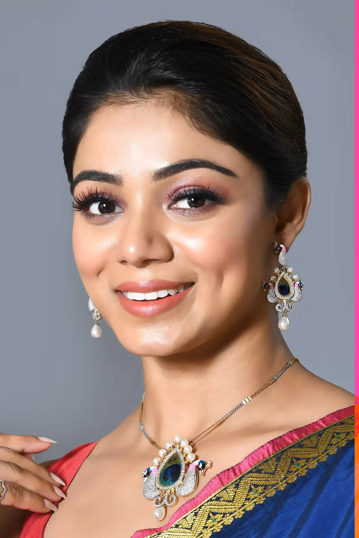 Joban Fashion Women Golden White Multi Pendant Set With Earrings - Swadesiicart