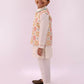 Lil Drama Mishti White Kurta Pyjama and Jacket For Boys | Swadesiicart