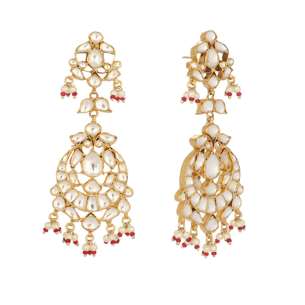 Nuyug 22K Gold Plated Serenoor Pearl Chandbali Earrings | Swadesiicart