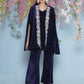 Joban Fashion Navy Blue Velvet Cape Set - Swadesiicart