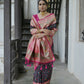 Vishnu Weaves Women's Navy-Blue Paithani Silk Saree with Blouse - Swadesiicart