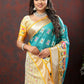 Lorenvalley Fashion Teal Organza Silk Woven Design with Meenakari Weaving Saree - Swadesiicart