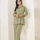 Kaajh Women's Green Printed Cotton Co-ord Set - Swadesiicart
