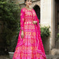 Wedding Designer Pink Soft Dola Silk Anarkali suit with Dupatta - Samanta - Swadesiicart
