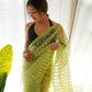 Vamsee Devika Green Organza Silk Saree - Swadesiicart