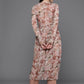 Ahalyaa Women Floral Printed Pleated Gotta Patti Kurta with Trousers - Brown Color | Swadesiicart