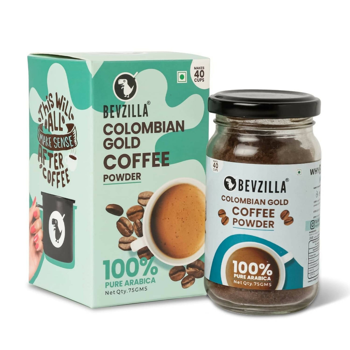 Bevzilla Instant Coffee Powder (Colombian Gold) | Swadesiicart