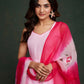 Aayaa Viscose Organza Dyeable Hand Painted Suit - Light Pink