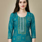 Jyoti Fashion Women's Rama Rayon Embroidered Kurta Pant Set | Swadesiicart