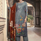 Jyoti Fashion Women's Grey Velvet Floral Digital Printed Kurta with Trouser & Dupatta | Swadesiicart