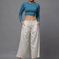 Juniper Women's Natural Solid Wide Leg Palazzo | Swadesiicart