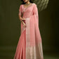 Vishnu Weaves Women's Peach Soft Silk Zari Woven Saree with Blouse - Swadesiicart