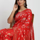 Astita Banarasi Silk Red Saree | Swadesiicart