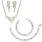 AanyaCentric Gold-Polished Mangalsutra Pendant Earring Set & Silver Plated Anklet