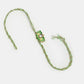 NVR Women & Men Set of 2 Green Lotus Shape Kundan-Studded & Beaded Wraparound Rakhi Set With Roli Chawal & Chocolate | Swadesiicart