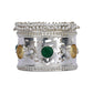 Joban Fashion Women Green Stone Silver Tone Bangle | Swadesiicart