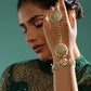 Women's Gold-Toned White Brass Kundan Gold-Polished Charm Bracelet - Ruby Raang - Ruby Raang Studio