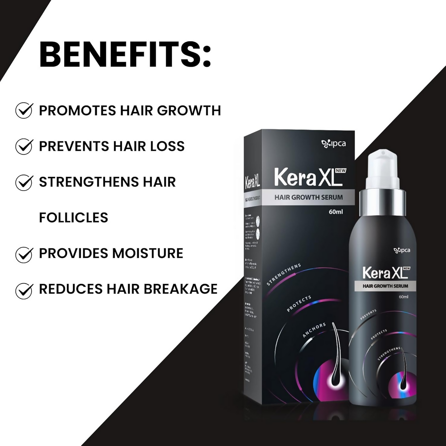 Ipca Kera XL Hair Growth Serum | Swadesiicart