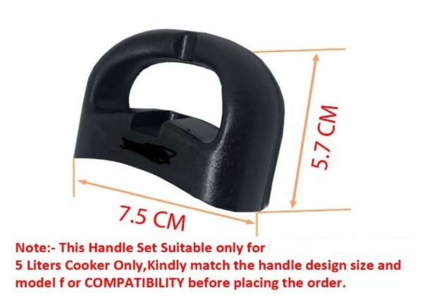 Cooker Handle Set (3 Pc) with SS Screws Suitable for 5 Litre Cookers(Bend type 5 litre) - Swadesiicart