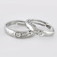 VOJ Stainless Steel Cubic Zirconia Silver Plated Adjustable Ring Set for Couple | Swadesiicart