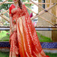 Partywear Designer Keshri Banarasi Silk Fancy Saree - Starwalk | Swadesiicart