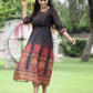 Juniper Black Georgette Festive Printed A-Line Dress For Women | Swadesiicart