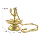 eCraftIndia Gold-Toned Peacock Shaped Hanging Oil Wick Diya | Swadesiicart