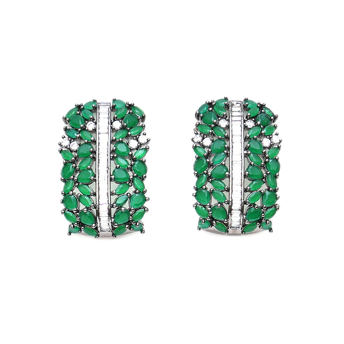 Jade Oversized Half Loops- Ruby Raang | Swadesiicart