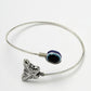 NVR Women Oxidised Rhodium-Plated Evil Eye Kada Bracelet - Swadesiicart