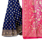 Vamika Navy Blue Weaving Banarasi Jacquard Saree | Swadesiicart