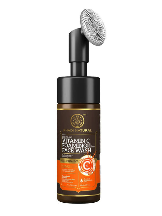 Khadi Natural Vitamin C Foaming Face Wash with In- Built Face Brush - Swadesiicart