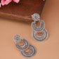 NVR Women Silver Plated Crescent Shaped Drop Earrings | Swadesiicart
