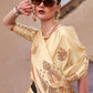 Buttermilk Beige Pure Satin Zari Weaving Wedding Festive Saree - Emponline | Swadesiicart