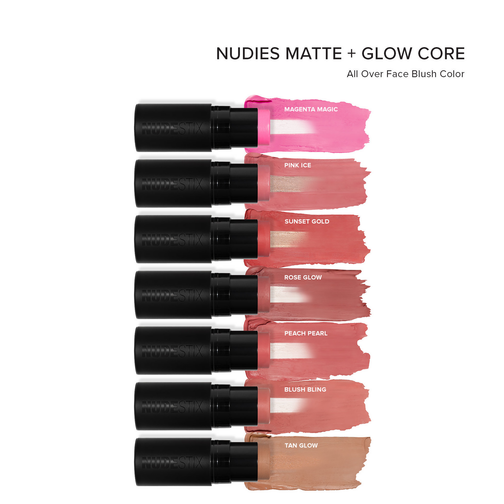 Nudestix Nudies Matte + Glow Core All Over Face Blush - Pink Ice - Swadesiicart