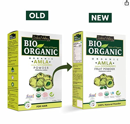 Indus Valley Bio Organic Amla (Indian Gooseberry) Powder For Hair - Swadesiicart