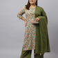 Janasya Women's Peach Cotton Straight Casual Kurta Set | Swadesiicart