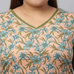 Janasya Women's Peach Cotton Straight Casual Kurta Set | Swadesiicart
