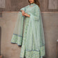 Pomcha Jaipur Aqua Green Hand Block Print Anarkali Set | Swadesiicart