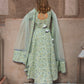 Pomcha Jaipur Aqua Green Hand Block Print Anarkali Set | Swadesiicart