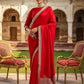 Lorenvalley Fashion Red Vichitra Silk with Sequence coding Work Saree with Blouse - Swadesiicart
