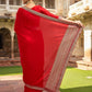 Lorenvalley Fashion Red Vichitra Silk with Sequence coding Work Saree with Blouse - Swadesiicart