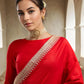 Lorenvalley Fashion Red Vichitra Silk with Sequence coding Work Saree with Blouse - Swadesiicart