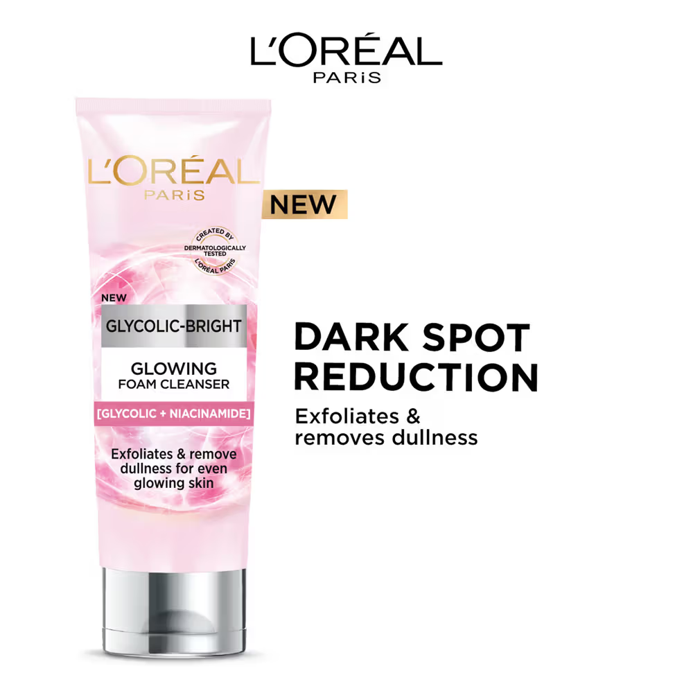 L'Oreal Paris Glycolic Acid Glowing And Protecting CSMS (Cleanser, Serum, Moisturizer, Sunscreen) Regime Kit | Swadesiicart
