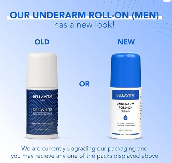 Bella Vita Deo White Natural Underarm Roll On Deodorant for Men - Swadesiicart