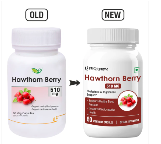 Biotrex Hawthorn Berry 510Mg Veg Capsules - Swadesiicart